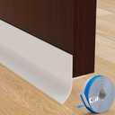 T-Shaped Silicone Door Weather Stripping for Side, 1.37 in x 40 Ft Door Draft Stopper Shower Seal Strip for Door Frame & Windows and Shower Sweep Gaps(White)
