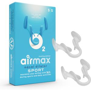 Airmax Unisex Sport Nasal Dilators Two-Pack - Easy, Safe, and Comfortable Breathing Aid - Improves Airflow - Transparent - Small