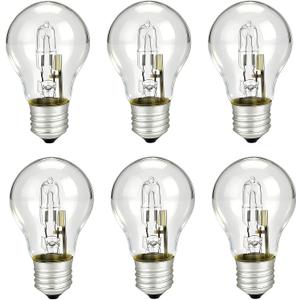 6-Pack 78796&043168787963 Halogen Light Bulbs, 43W A19 E26 Base 120V, 60W Equivalent, Replacement Bulbs for Table Lamps & Enclosed Fixtures