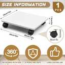 Beeveer 1 Pcs White Under Desk Printer Stand 15.8 x 13.8 x 3.2 Inches