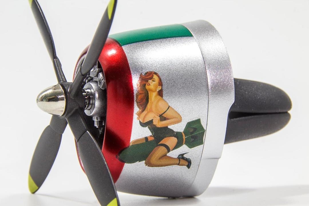 Varga Girl P-47 Air Freshener - Vintage Pin-Up Vent Clip & Car Accessories for Men, WWII Fighter Pilot Men's Car Accessory, Long Lasting Scent & Odor Eliminator for Car Interior