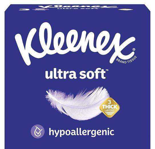 Kleenex Ultra Soft Facial Tissues, 8 Flat Boxes, 180 Tissues per Box, 3-Ply, 