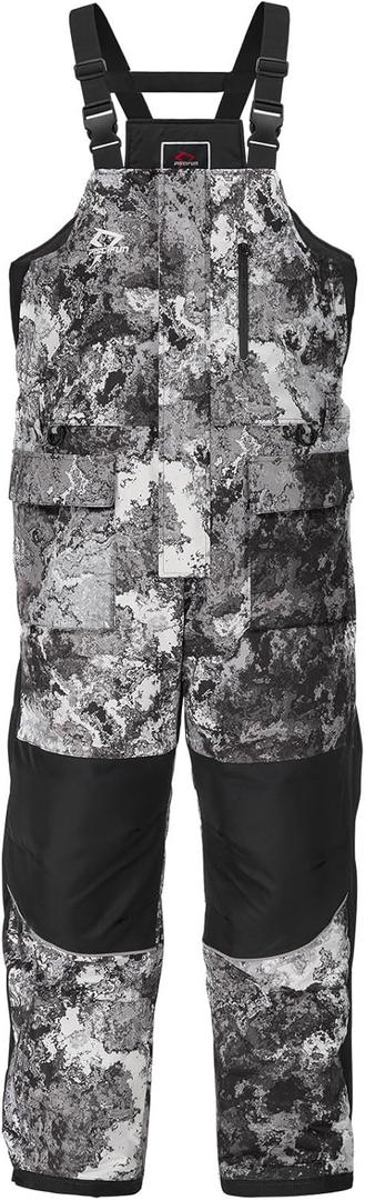 Piscifun Ice Fishing Bibs with Floating Technology, Waterproof Insulated Fishing Bibs (XX-Large, Veil Camo)