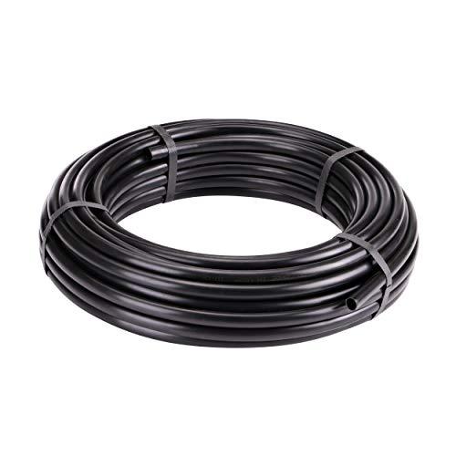 Raindrip 052010P 1/ 2 in. Drip Irrigation Supply Tubing, 100 ft., for Emitters, Irrigation Parts, and Drip Systems, Black Polythyrene