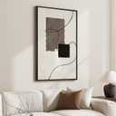 Framed Black and White Neutral Abstract Wall Art, Modern Canvas Prints Paintings Artwork for Walls, Minimalist Beige Brown Block Pictures for Living Room Bedroom Dining Entryway Wall Decor 24x36 In
