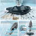 Cordless Handheld Pool Vacuum, Pool Vacuum for Above Ground Pool with Telescopic Pole and Leaf-Scooping Net, Rechargeable Pool Cleaner 18.5 Gal/Min Suction, 80 Min Runtime, Dual-Filter Cleaning System