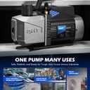 Orion Motor Tech 14.4 cfm 2 Stage Vacuum Pump, 1.5 hp Rotary Vane HVAC Vacuum Pump with 1.5 Micron Ultimate Vacuum, AC Vacuum Pump for R134a R22 R410A