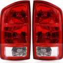 Tail lights Assembly Compatible with 2002-2006 Dodge Ram 1500 2500 3500 OE Style Rear Light Taillights Replacement for CH2801147 CH2800147 55077348AF 55077347AF