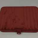 VELORIA Velvet Travel Jewelry Box Organizer, Jewelry Case with 8 Snap Clasps for Necklaces, Ring & Earring Storage, Compact Jewelry Organizer for Bracelets and Bangles, Dark Red