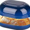 VORRINGARD Enameled Cast Iron Sourdough Bread Oven, Dutch Oven, Loaf Cast Iron Bread Pan for Homemade Bread Baking, Meatloaf Pan with Lid, 7QT, Blue