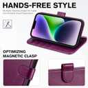 TUCCH Wallet Case for iPhone 14 6.1-inch 5G, [TPU Shockproof Inner Shell] PU Leather [RFID Blocking] 4 Credit Card Holder Magnetic Kickstand Flip Cover Compatible with iPhone 14 (6.1"), Plum Purple