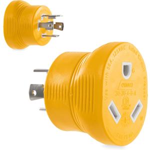 Camco 55338 PowerGrip 30 Amp 4-Prong Generator Adapter, Yellow