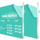 CALPALMY (2 Pack) 1/2" Thick Clear Acrylic Sheets 24" x 36", Pre-Cut Plexiglass Sheets for Craft Projects, Acrylic Signs, Display Cases or Shelving and More - Easy to Cut with Power Saw etc