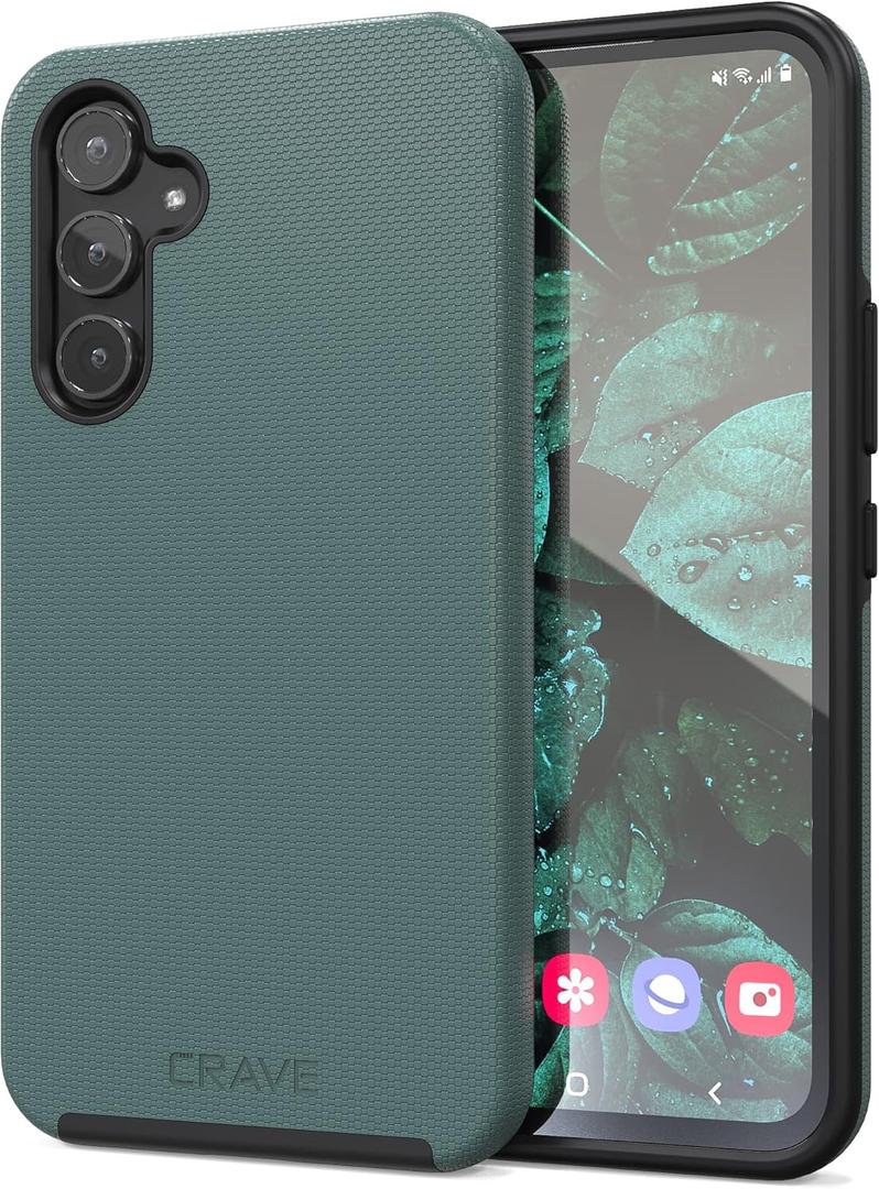 Crave for Samsung Galaxy A54 Case, Shockproof Protection Dual Layer Case for Galaxy A54 (6.4 inch) - Forest Green