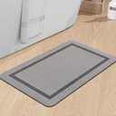 chakme Bathroom Mat Rugs 24x16, Ultra Thin Magic Mat Bath Rug Non Slip Bath Rugs Quick Dry Absorbent Bath Mats for Bathroom Floor, (Grey, 24"x16")