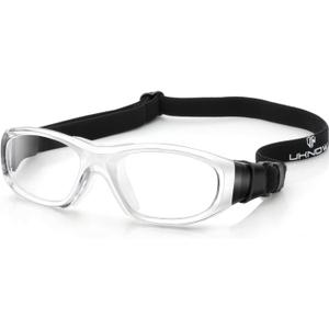 UKNOW Sports Goggles, Anti Fog Protective Eyewear, UV Protection Sports Glasses for Basketball, Racquetball, Pickleball (Transparent)