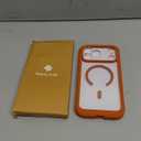 Miracase Magnetic for iPhone 17 Pro Max Case 6.9" [Compatible with MagSafe] Full-Body Phone Case with Built-in Glass Screen Protector, Orange