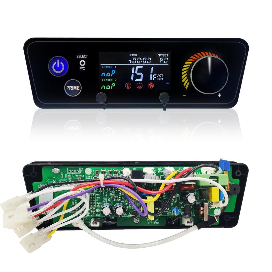 Upgraded PID Trapezoidal Multifunctional Control Board Replacement for Pit Boss Lexington P7-540 / Classic P7-700 / Austin XL P7-1000 / 440FB1 Matte Black Wood Pellet Grill