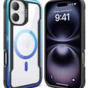 RAPTIC Shield 2.0 for iPhone 16 Pro, Military Grade 13ft Drop Tested, Anti-Fingerprint Anti-Yellowing Clear Case, 6.3 inch, Blue