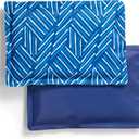 Cool Coolers by Fit & Fresh 2 Pack Soft Ice, Flexible Stretch Nylon Reusable Ice Packs for Lunch Boxes & Coolers, Navy Sketch Weave & Blue (Standard)