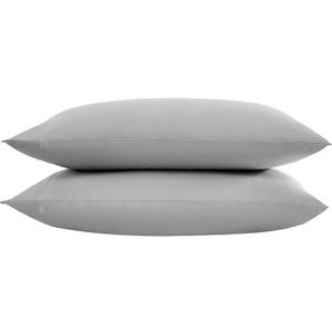 Vera Wang - Pillow Case Set, Luxury Sateen Cotton Bedding, 800 Thread Count, Soft & Smooth Bedding Set (Steel Grey, Standard Pillowcases)