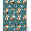 Cute Fox Blanket, Soft Warm Lightweight Cartoon Animal Flannel Throw Blanket for Couch, Bed, Travel & Outdoor, Cozy Fuzzy Blankets for Adults Kids, Home Decor 6050 in