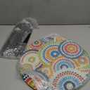 1 Pack Metal Outdoor Side Table Small Outside Round End Table for Patio Modern Accent Garden Corner Table for Small Spaces, Balcony, Porch, Weather-Resistant, Plant Stand Indoor (Colorful)