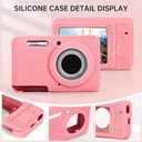 Soft Silicone Camera Case Compatible with Kodak PIXPRO FZ55 Digital Camera, Top Grain Leathr Silicone Cover (Chalk Pink)