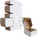 HORLIMER 4x4x2 inches Shipping Boxes Set of 25, White Corrugated Cardboard Box Literature Mailer