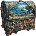 Wooden Puzzles for Adults Treasure Chest Ocean 275pcs L | Unique Shape Wood Puzzle, Gifts for Friends and Family, Wall Art Home Decor 13.4*13.1in, Large