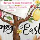 CROWNED BEAUTY Easter House Flag Egg Tree Bunny 28x40 Inch Double Sided Large Holiday Welcome Decoration for Outside Yard