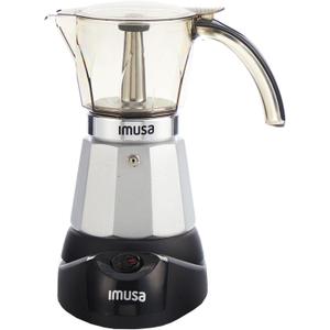 Imusa 6 or 3cup Electric Espresso Maker, Silver
