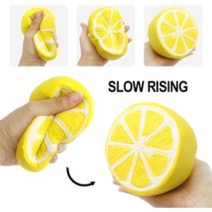 6PCS Jumbo Squishies Slow Rising Strawberry Peach Banana Lemon Watermelon Pineapple Charms Fruit Squishies Cream Scented Stress Relief Kawaii Toys for Kids and Adults