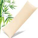 Body Pillowcase with Zipper Cooling Viscose from Bamboo Zippered Pillowcases, Cool & Breathable Body Pillow Cover for Hot Sleepers and Night Sweats, 20" x 54" (Khaki)