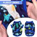 3-Piece Small Dog Sweaters - Fleece Winter Warm XS Boy Dog Clothes - Cute Dinosaur Patterns - Chihuahua, Yorkie - Christmas