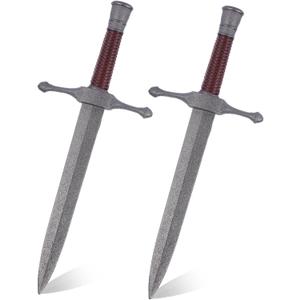16" PU Foam Sword Prop -Medieval Knight Fake Dagger Role-Play Costume Accessory for Halloween Cosplay Kids and Adults