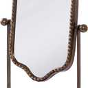 Vintage Makeup Mirror with Tray, 360 Rotatable Antique Table Vanity Mirror with Stand, Metal Retro Desktop Dressing Mirror for Home Decor, Countertop, Bedroom, Bathroom, Living Room