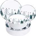 FLOWERCAT 100PCS Christmas Plates & Christmas Tree Plates - Heavy Duty Christmas Plastic Plates Disposable for Party - Include 50PCS 10.25inch Christmas Dinner Plates - 50PCS 7.5inch Dessert Plates (60)