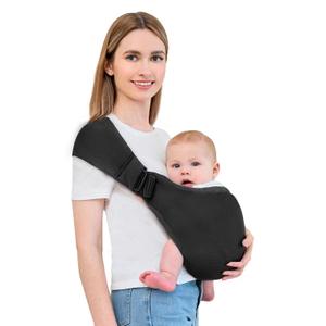 Baby Carrier - Ergonomic, Cozy and Lightweight Carrier for 0-36 Months, Effortless to Put On, Ideal for Hands-Free Parenting,Lightweight and Travel-Friendly Newborn Baby Carrier-Black