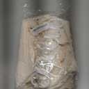 Cream Boho Woven Fabric Shower Curtain, 72 x 72 Tufted Chevron Textured Striped Modern Farmhouse Minimalist Cloth Curtain for Bathroom