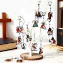 Sureio 40 Pcs I Saw That Jesus Keychain Bulk Christian Gifts Church Christmas Goodie Bag Stuffers Party Favors Baptism Gifts