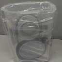 LEAWALK 3-5Lbs/3Qt Dog Cat Food Storage Container With Foldable Bowl. Plastic Pet Food Dispenser for Small Animal Kibble/Pet Food/Bird Seed/Oatmeal/Rice/Flour/Brown Sugar/Cereals (Clear Grey)