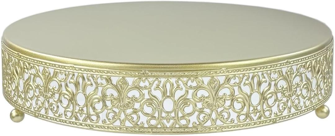 Cake Stand, Metal Round Cupcake Dessert Stand Cake Display Holder Cookies Fruit Serving Tray Decor for Wedding Party Birthday Baby Showers Anniversary (12in, Gold)