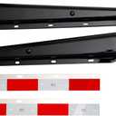 TBOZZ Black Straight Spring Loaded Mud Flap Hanger 2.5" Bolt Spacing, 30" Length. 13inch Length Enhanced Spring Inside with Reflective Plate.