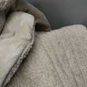 Gentle Soft Sherpa Fleece Blankets Queen Size for Bed - Thick and Warm, Soft Fuzzy Plush Queen Blanket for Winter, Linen, 90x90 Inches