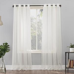 No. 918 Emily Sheer Voile Grommet Curtain Panel, 59" x 95", Eggshell Off-White No. 918 Emily Sheer Voile Grommet Curtain Panel, 59" x 95", Eggshell Off-White