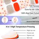 2 x Semi Cured Gel Nail Strips (Flash Pink Flowers), 28pcs UV Gel Nail Stickers