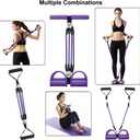 Pedal Resistance Band, 4-Tube Elastic Pull Rope, Sit-up Equipment, Yoga Strap Bodybuilding Expander, Exercise Bands, Fitness Equipment for Abdomen, Waist, Arm, Leg Stretching Slimming Training