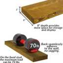 Rustic Floating Shelves 48 inch Long 8 inch deep Set of 2, Solid Wood Wall Shelves for Bedroom Living Room Kitchen,Book Shelf for Wall, Wall Mounted Shelves with Hidden Bracket- Gold Oak