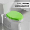 Angol Shiold Wood Toilet Seat, Zinc Alloy Hinges (Elongated, Green)